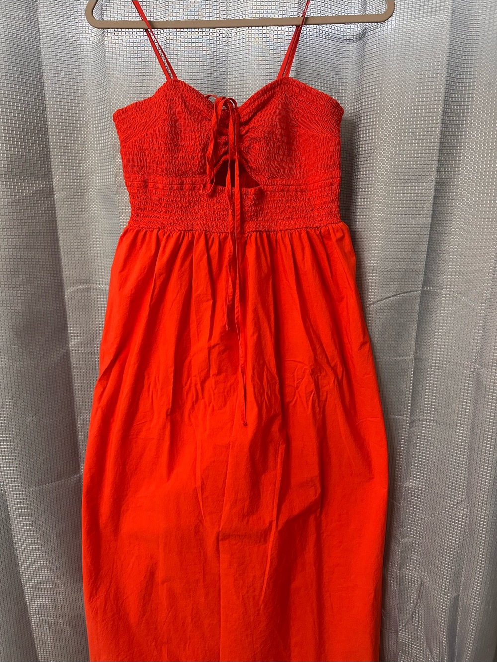 Universal Thread Bright Red Strapless Smocked Sundress with Tie Front